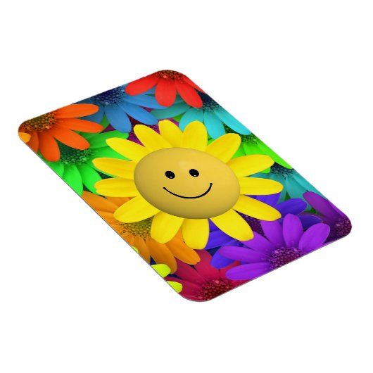 Niedlich Happy Face Blume Magnet (Rechte Seite)