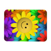 Niedlich Happy Face Blume Magnet (Horizontal)