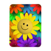 Niedlich Happy Face Blume Magnet (Vertikal)
