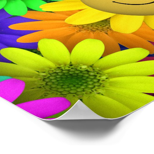 Niedlich Happy Face Blume Poster (Ecke)
