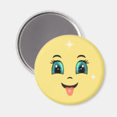 Niedlich Happy Face Emoji Magnet (Vorderseite/Rückseite)