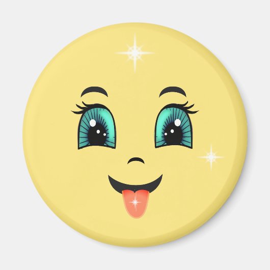Niedlich Happy Face Emoji Magnet (Vorne)