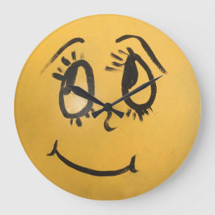Niedlich Happy Face Große Wanduhr