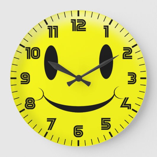 Niedlich Happy Face Große Wanduhr (Vorderseite)