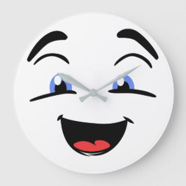 Niedlich Happy Face Große Wanduhr