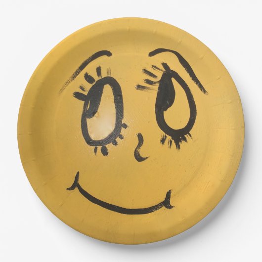 Niedlich Happy Face Pappteller (Vorderseite)