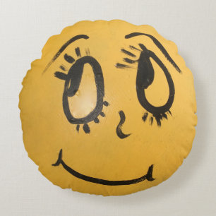 Niedlich Happy Face Rundes Kissen