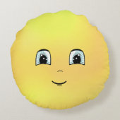 Niedlich Happy Face Rundes Kissen (Rückseite)