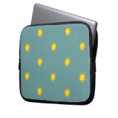 Niedlich Happy Face Sunshine Sun Pattern Aquamarin Laptopschutzhülle (Vorderseite Links)
