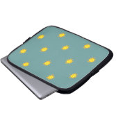 Niedlich Happy Face Sunshine Sun Pattern Aquamarin Laptopschutzhülle (Vorne Knopf)