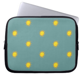 Niedlich Happy Face Sunshine Sun Pattern Aquamarin Laptopschutzhülle