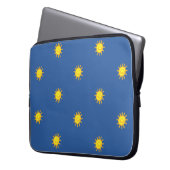 Niedlich Happy Face Sunshine Sun Pattern Blau Mode Laptopschutzhülle (Vorderseite Links)