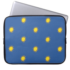 Niedlich Happy Face Sunshine Sun Pattern Blau Mode Laptopschutzhülle
