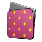 Niedlich Happy Face Sunshine Sun Pattern Pink Girl Laptopschutzhülle (Vorderseite Links)