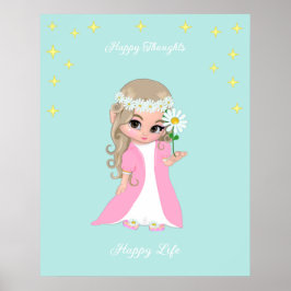 Niedlich Happy Fairy with Stars Motivierend Poster