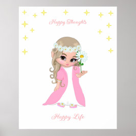Niedlich Happy Fairy with Stars Motivierend Poster
