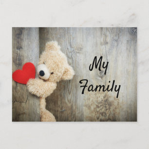 Niedlich Happy Family Teddy Bär Postkarte