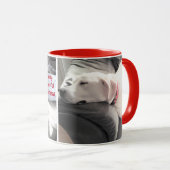 Niedlich Happy Friedlich Christmas White Puppy Dog Tasse (VorderseiteRechts)