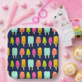 Niedlich Happy Fruit Popsicle Kawaii Faces Pappteller (Party)