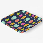 Niedlich Happy Fruit Popsicle Kawaii Faces Pappteller (Gewinkelt)