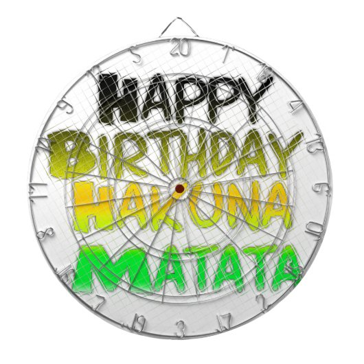 Niedlich Happy Geburtstag Hakuna Matata Öko Inspir Dartscheibe (vorne)