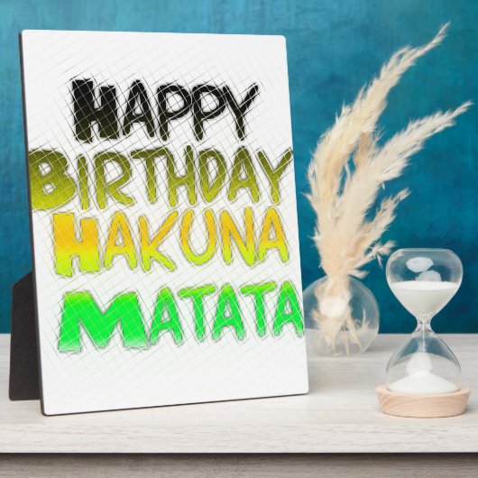 Niedlich Happy Geburtstag Hakuna Matata Öko Inspir Fotoplatte (Seite)