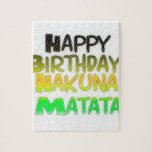 Niedlich Happy Geburtstag Hakuna Matata Öko Inspir Puzzle (Vertikal)