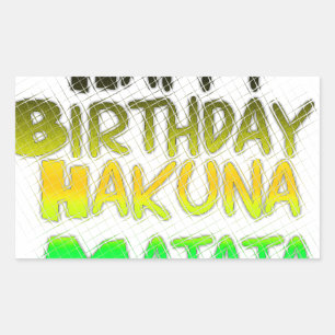 Niedlich Happy Geburtstag Hakuna Matata Öko Inspir Rechteckiger Aufkleber