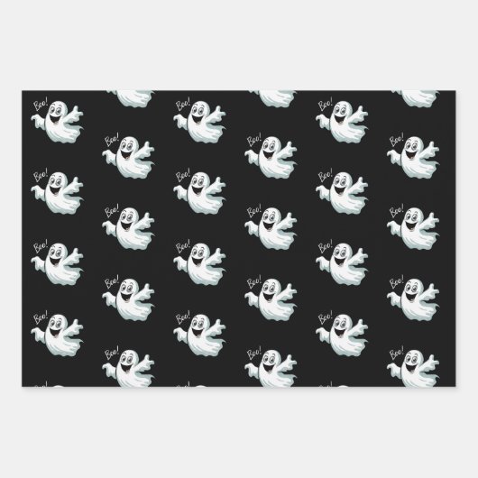 Niedlich Happy Ghost Geschenkpapier Set (Vorderseite 3)