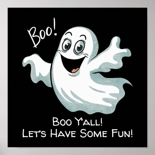 Niedlich Happy Ghost Poster (Vorne)