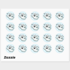 Niedlich Happy Ghost Round Sticker Set