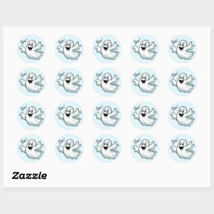 Niedlich Happy Ghost Round Sticker Set