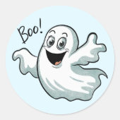 Niedlich Happy Ghost Round Sticker Set (Vorderseite)