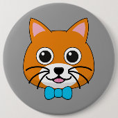 Niedlich Happy Ginger Cat mit Papillon Button (Vorderseite)