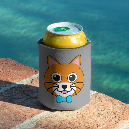 Niedlich Happy Ginger Cat mit Papillon Dosenkühler (In Situ Pool)