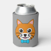 Niedlich Happy Ginger Cat mit Papillon Dosenkühler (Kanne Vorderseite)