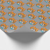 Niedlich Happy Ginger Cat mit Papillon Geschenkpapier (Ecke)