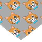 Niedlich Happy Ginger Cat mit Papillon Kurzer Tischläufer (Ecke)