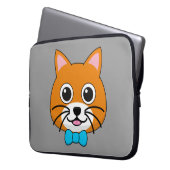 Niedlich Happy Ginger Cat mit Papillon Laptopschutzhülle (Vorderseite Links)