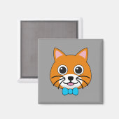 Niedlich Happy Ginger Cat mit Papillon Magnet (Vorderseite/Rückseite)