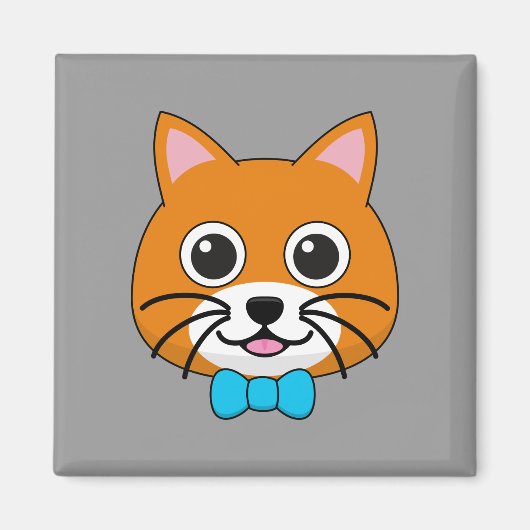 Niedlich Happy Ginger Cat mit Papillon Magnet (Vorne)