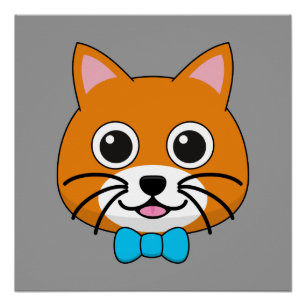 Niedlich Happy Ginger Cat mit Papillon Poster