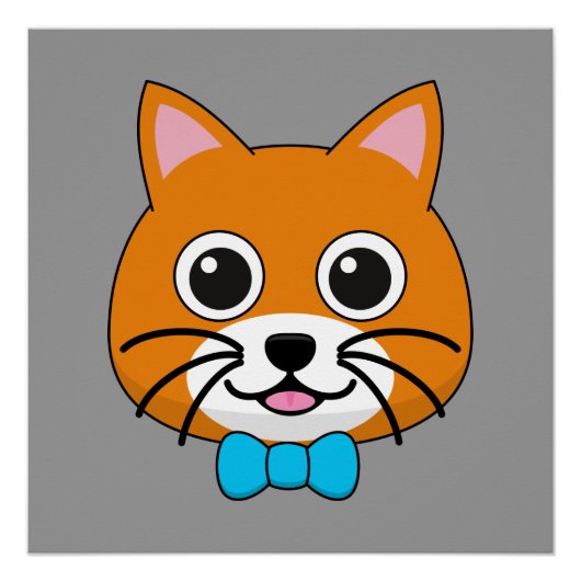 Niedlich Happy Ginger Cat mit Papillon Poster (Vorderseite)