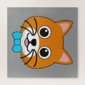 Niedlich Happy Ginger Cat mit Papillon Puzzle (Horizontal)