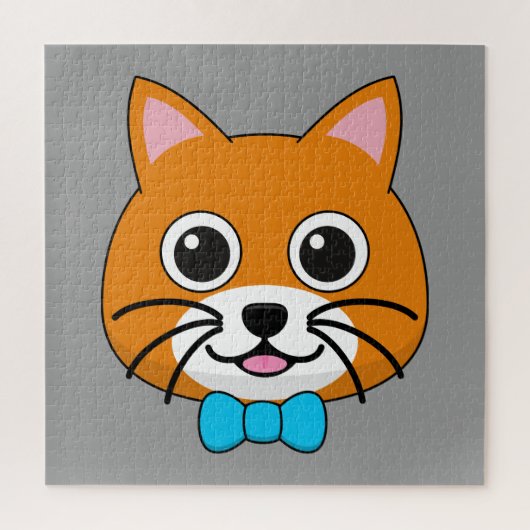 Niedlich Happy Ginger Cat mit Papillon Puzzle (Vertikal)