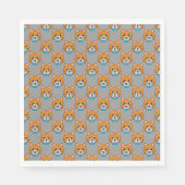 Niedlich Happy Ginger Cat mit Papillon Serviette (Vorderseite)