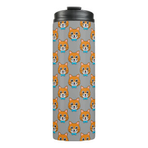 Niedlich Happy Ginger Cat mit Papillon Thermosbecher