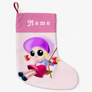 Niedlich Happy Girl - Name hinzufügen Kleiner Weihnachtsstrumpf