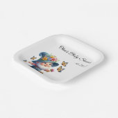 Niedlich Happy Gnome mit Butterfly Baby Dusche Pappteller (Gewinkelt)