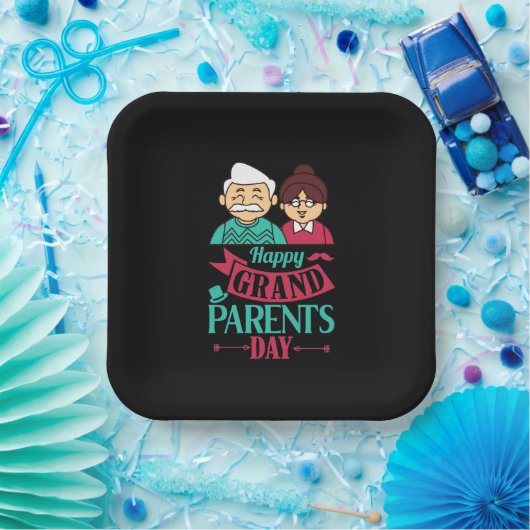 Niedlich Happy Grandeleltern Tag Kunst  Pappteller (Party)